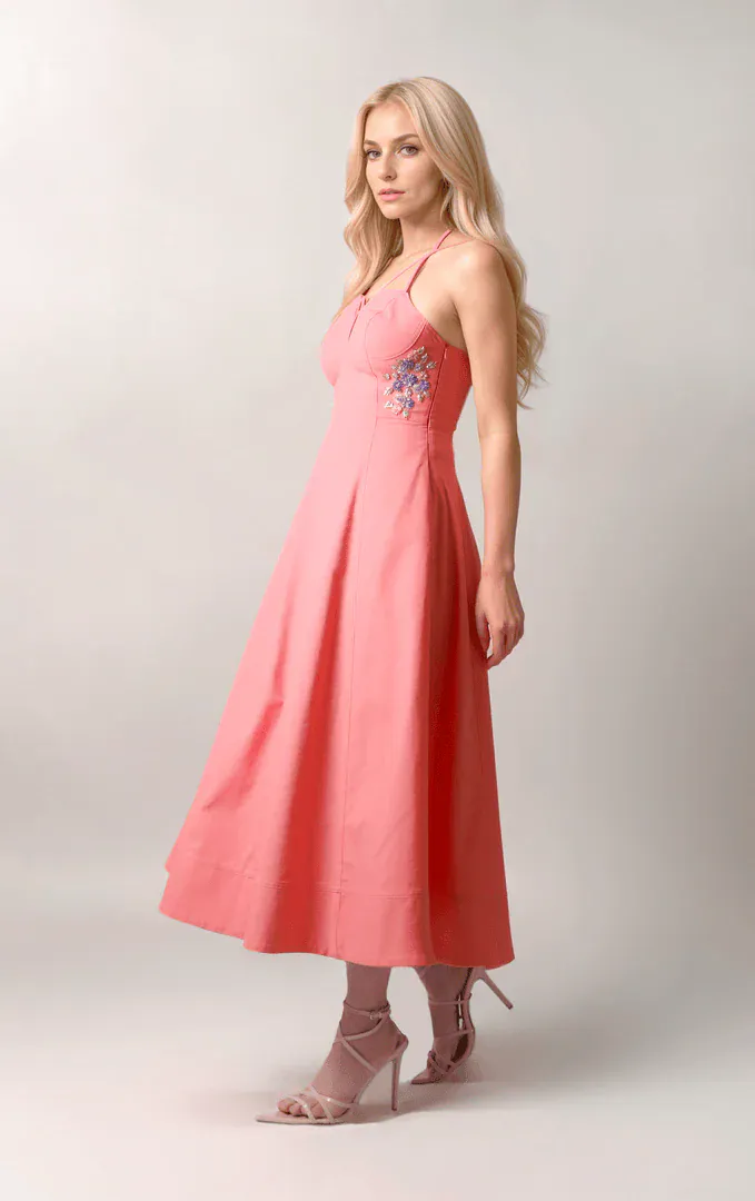 Coral Lacing Detail Dress - XS