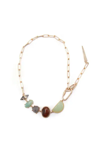 multi shapes stone Necklace - FREE