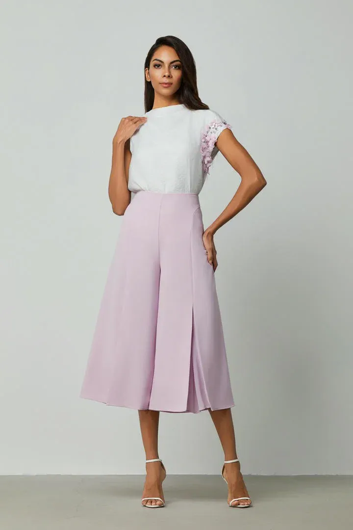 Culotte chiffon inserts pants - L