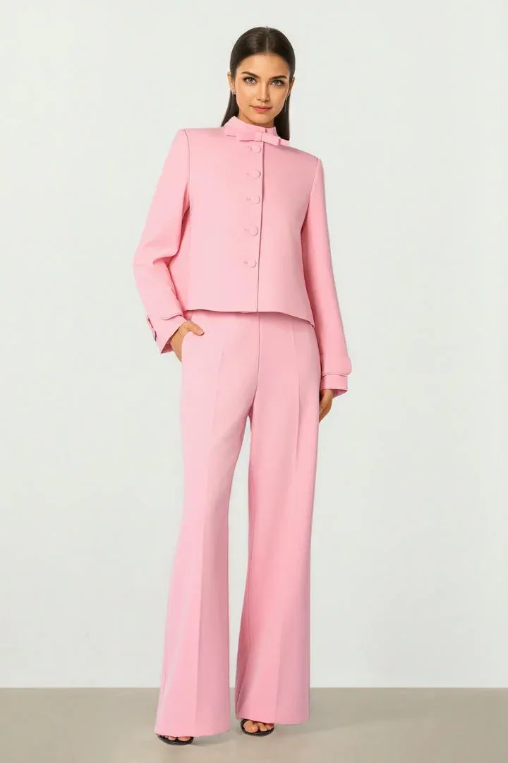 Bow Detail Jacket - Pink / L