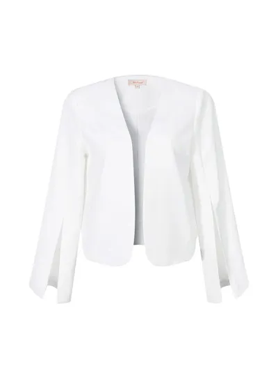 flared sleeves white blazer - L