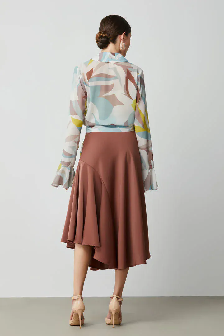 wavy side Asymmetric skirt - L