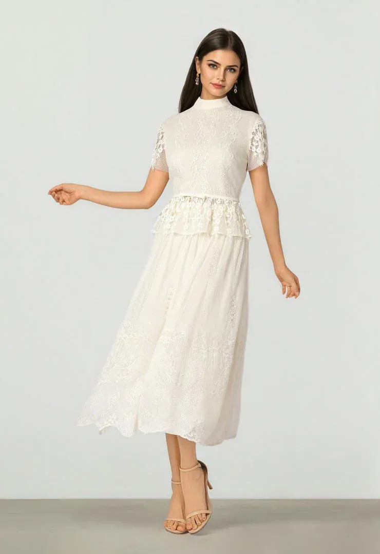 Bow Lace Top - Cream / L