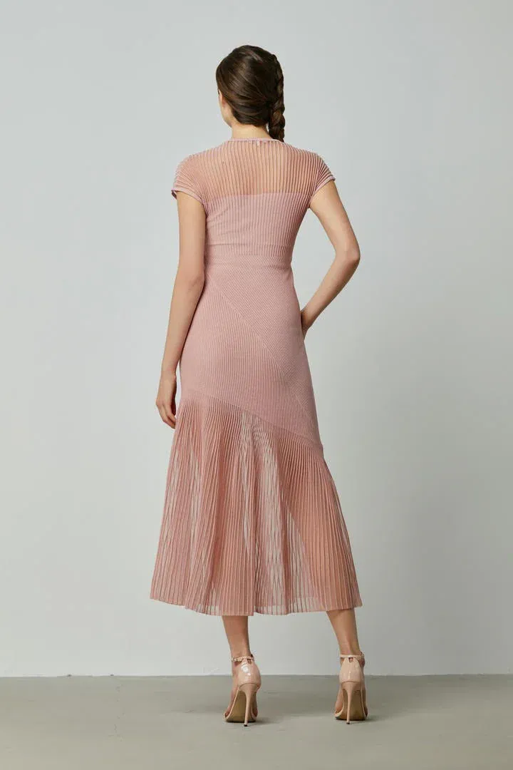 Ribbed Twisted Dress - L