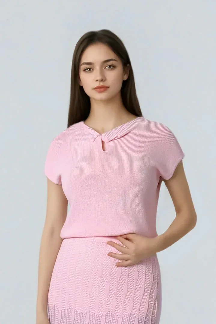 Twist Front Relaxed Top - L
