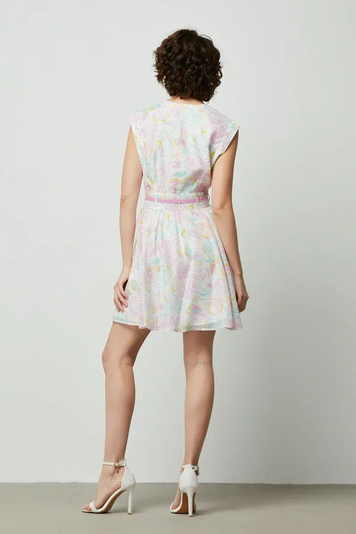 Printed Mini Dress - L
