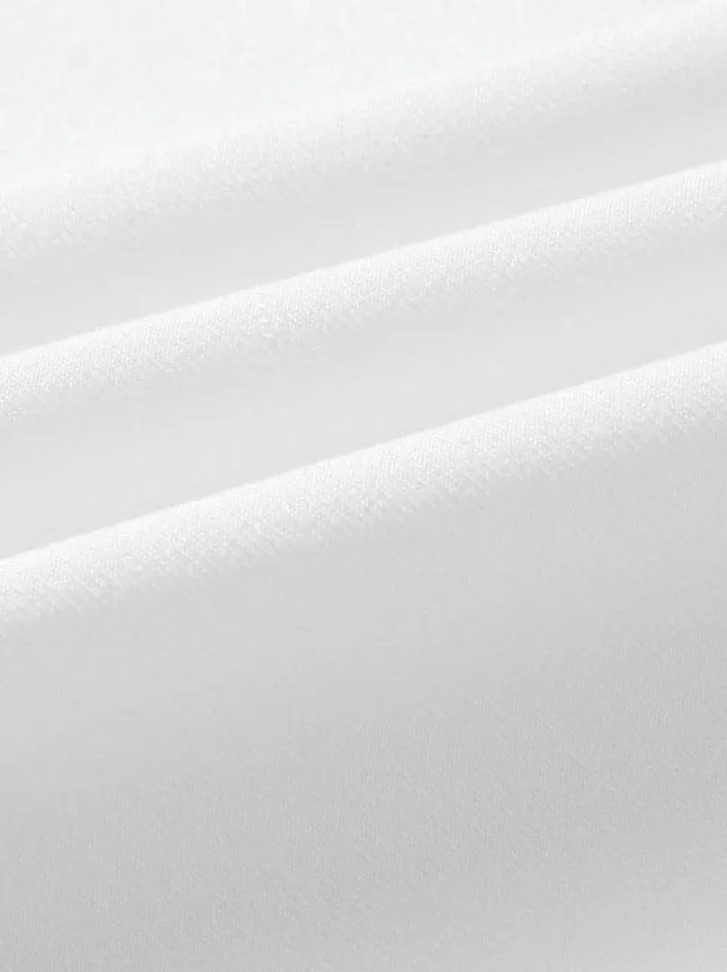 Buttoned Off-White Crepe Skirt - L