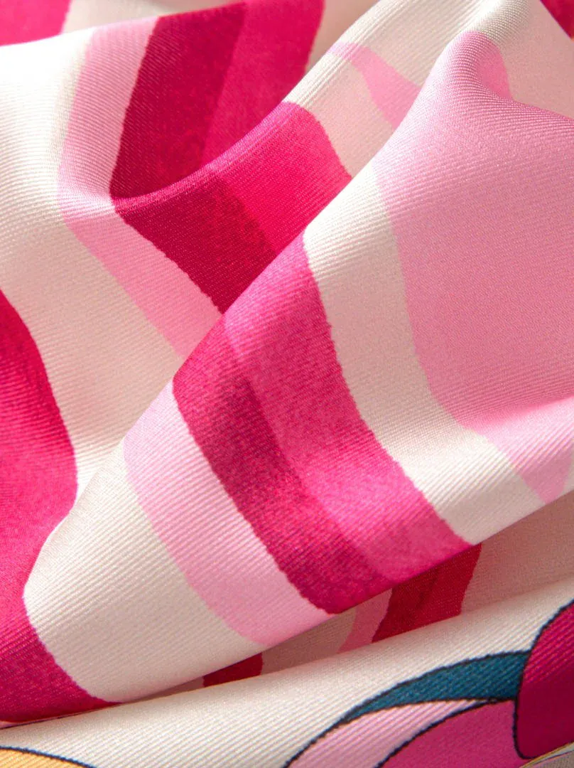 Printed Crepe Bandana - Pink mix print / free size