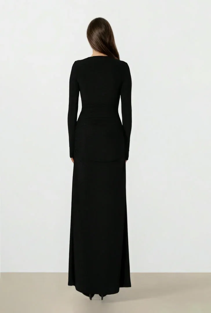 Black Jersey Dress - L