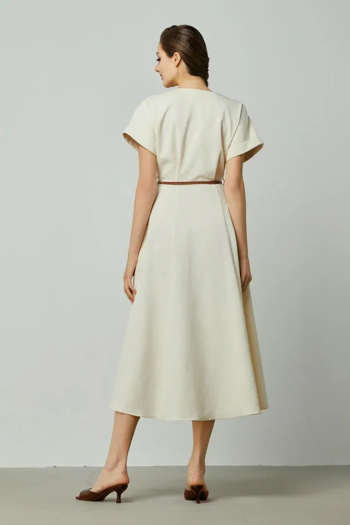 wrap effect Jacquard dress - L
