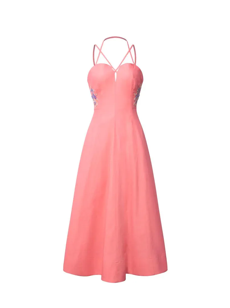 Coral Lacing Detail Dress - XS
