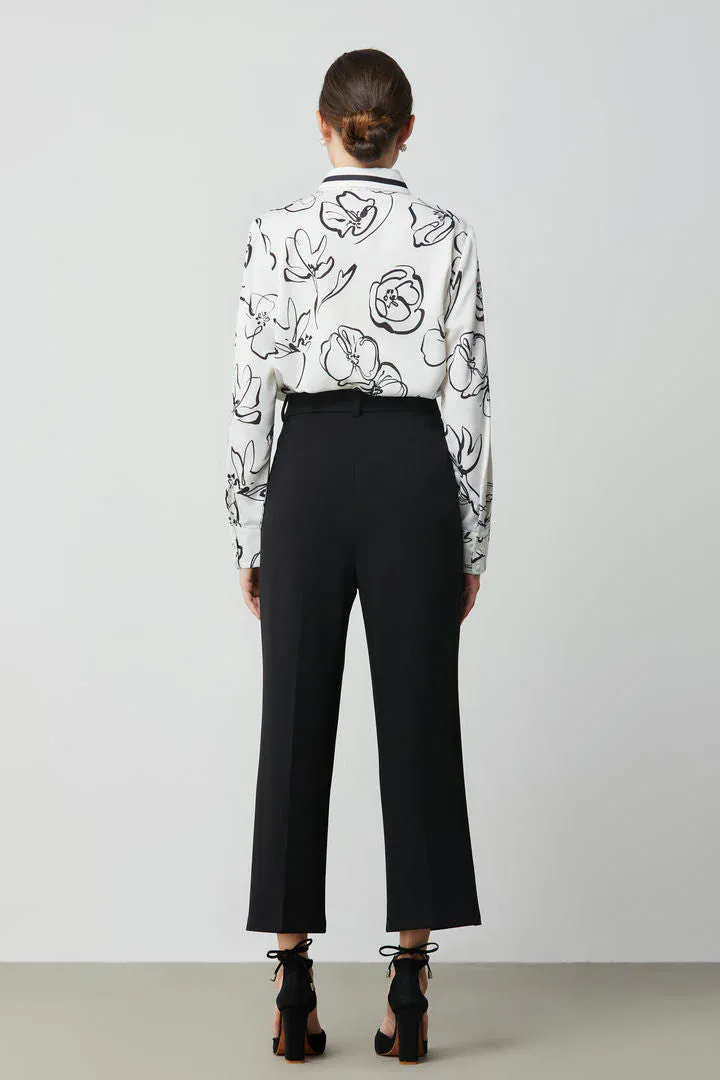 Crepe blouse with scarf - L