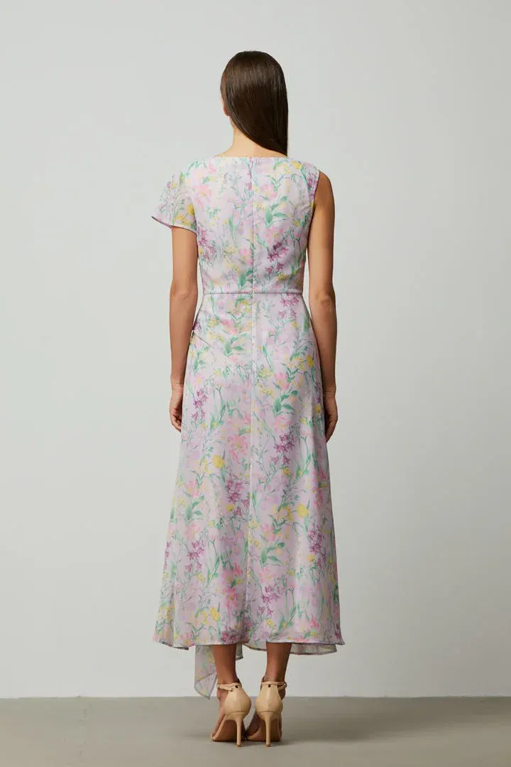 Floral chiffon dress - L