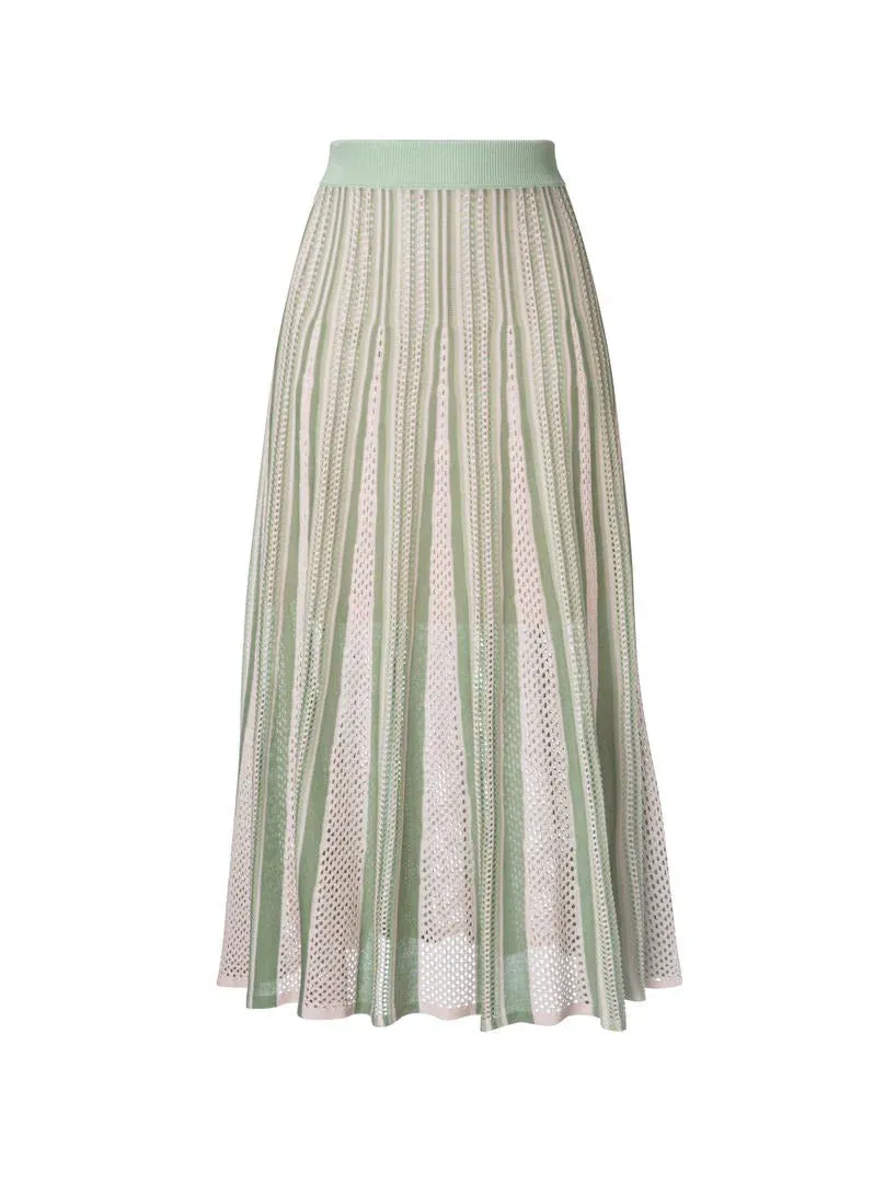 Stripe Knit Skirt - L
