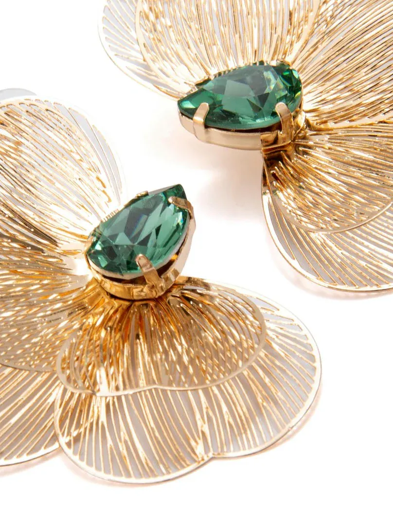 Petal Drop Earrings - Gold / free size