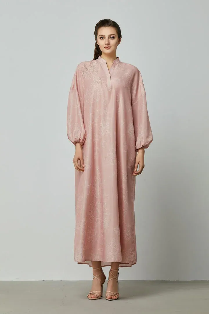 Beaded Balloon-Sleeve Kaftan - L