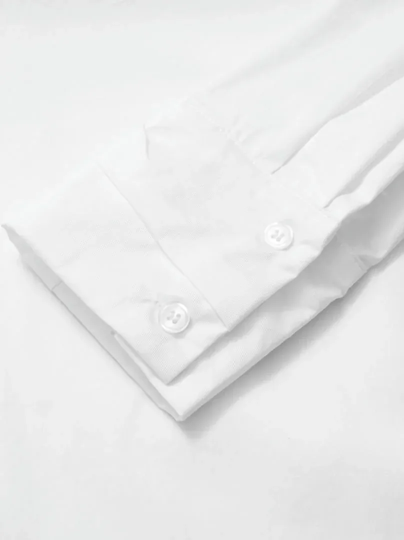 White Cotton Shirt - L