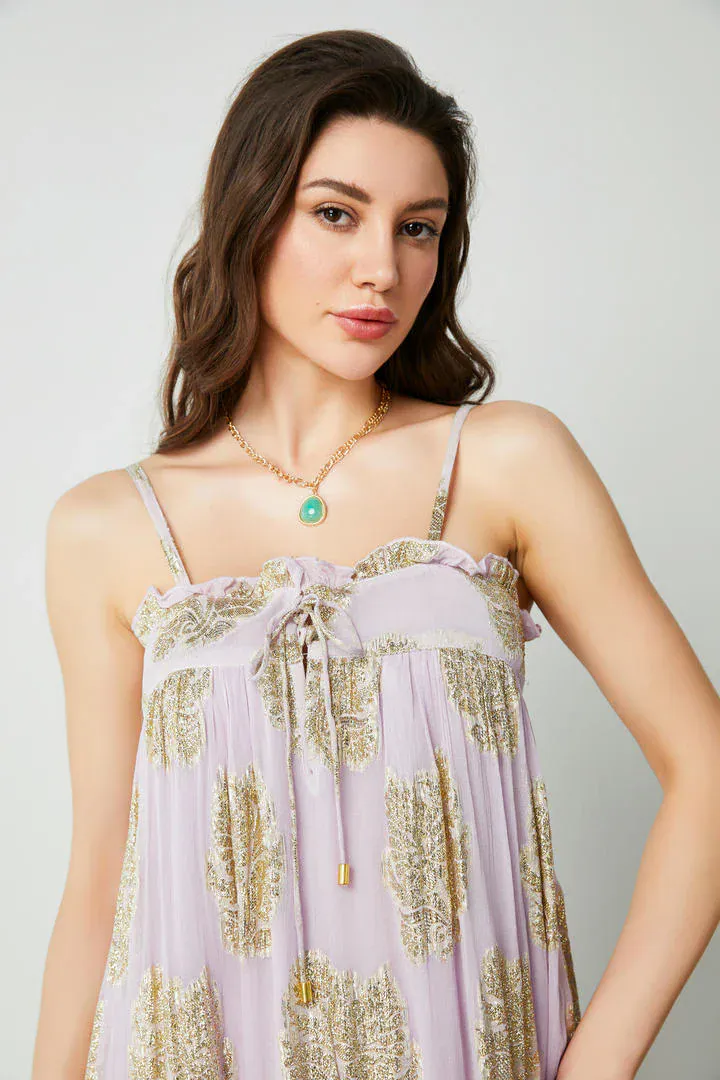 Colored prints dress - L