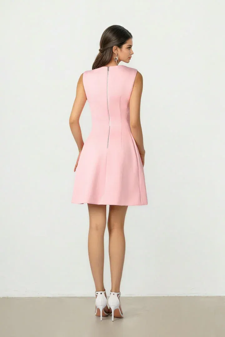 Structured Neoprene Dress - Pink / L