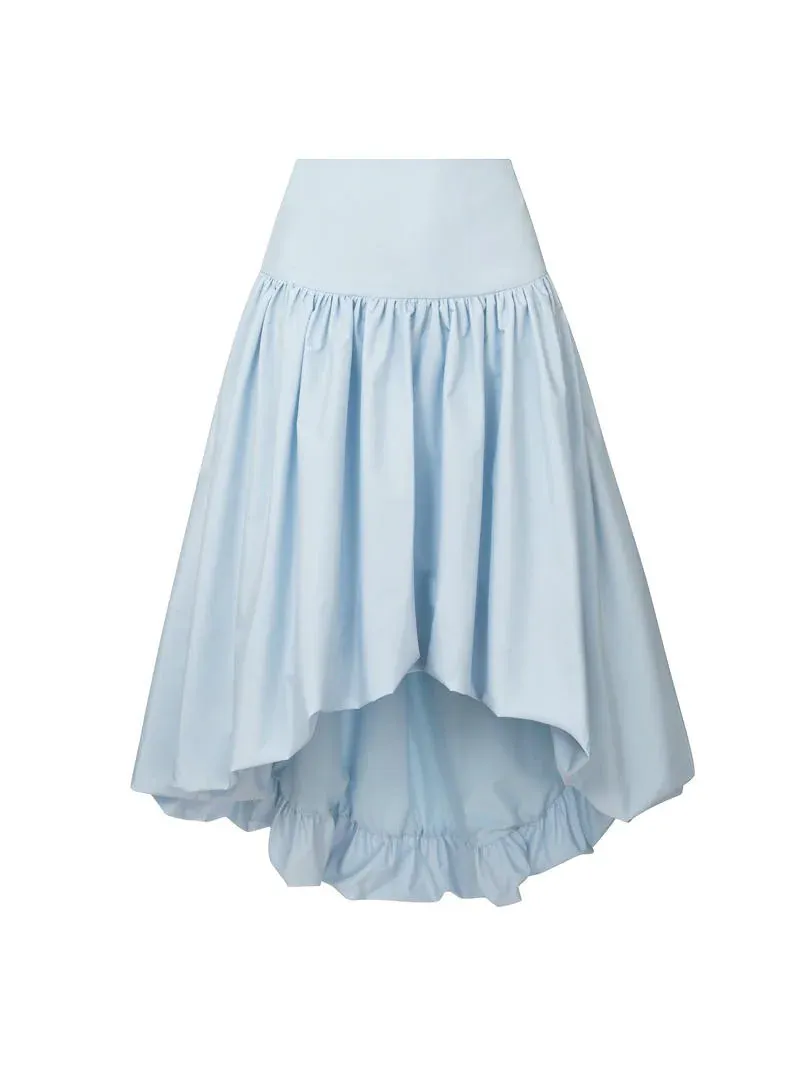 Balloon Hem Skirt - Light Blue / L