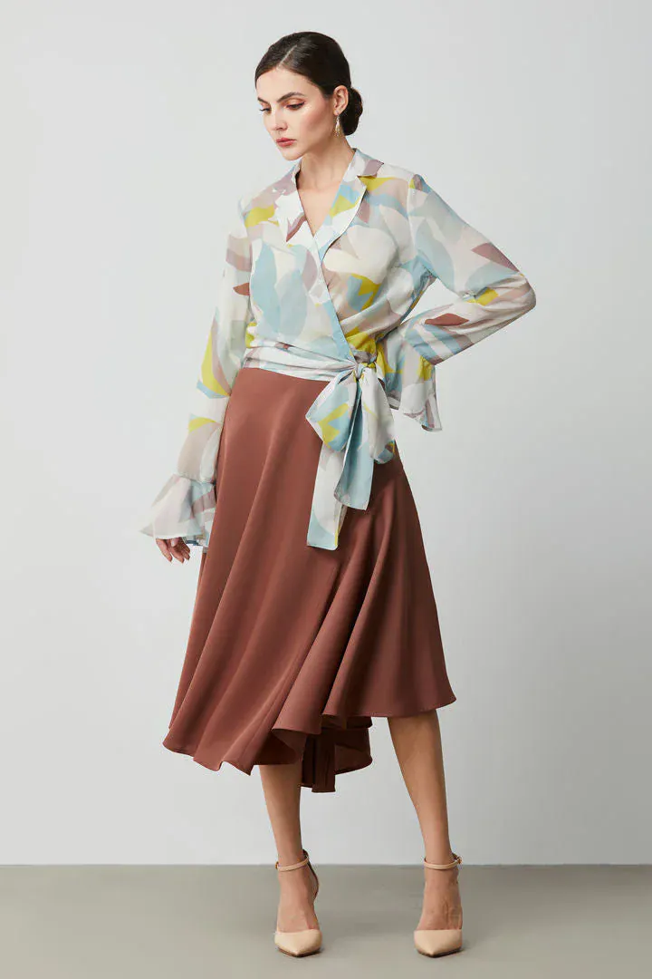 wavy side Asymmetric skirt - L